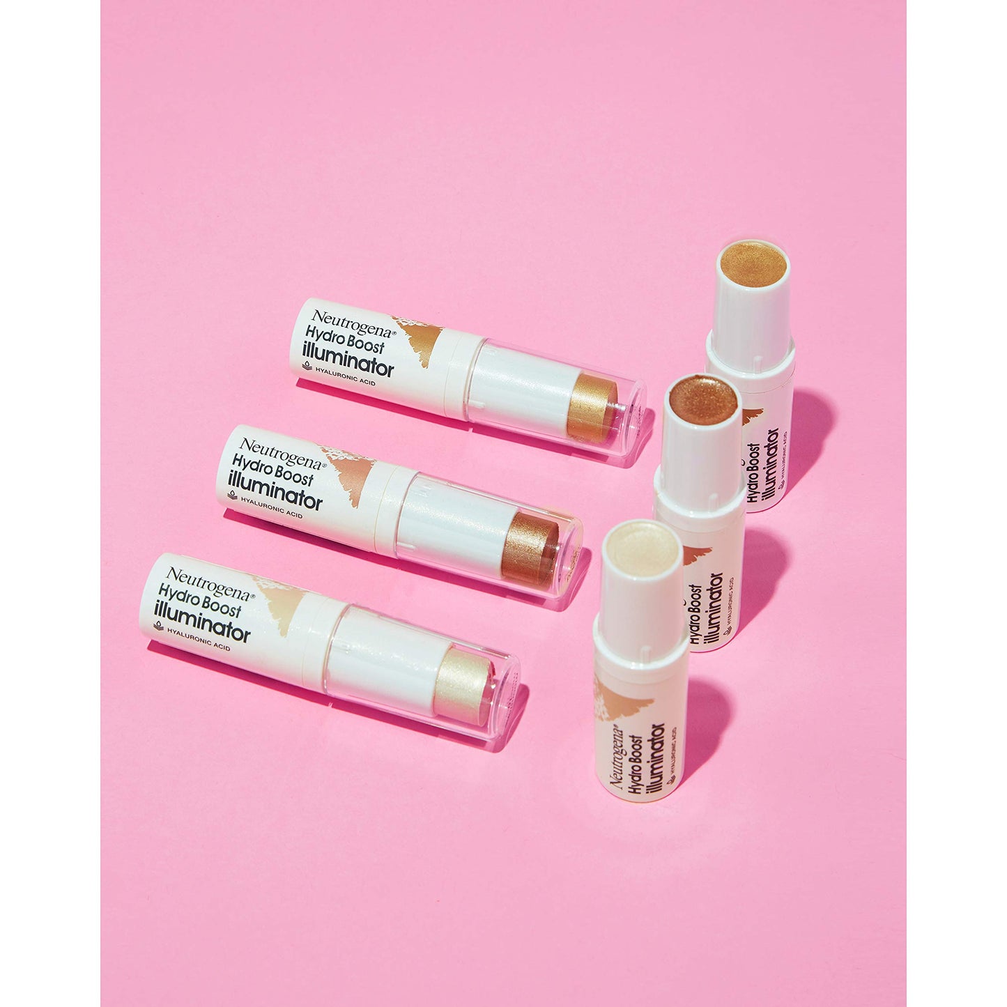 Neutrogena Hydro Boost Illuminator Makeup Stick with Hyaluronic Acid, Moisturizing Highlighter to Improve & Illuminate Skin, Dermatologist-Tested with Mistake-Proof Application, Rose, 0.29 oz