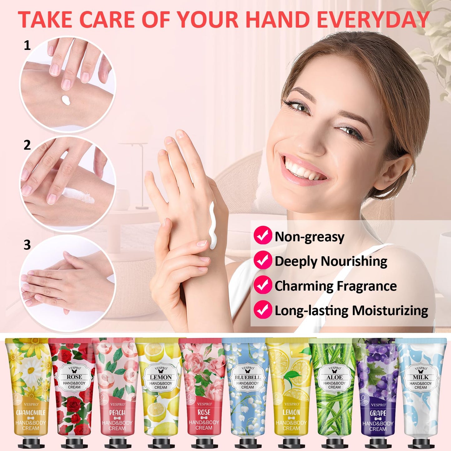 VESPRO 140 Pack Hand Cream Gifts Set, Bulk Gifts for Women, Hand Lotion Travel Size for Dry Cracked Hands, Mini Hand Cream for Teacher Appreciation Gifts, Thank You Gifts and Bridesmaid Gifts