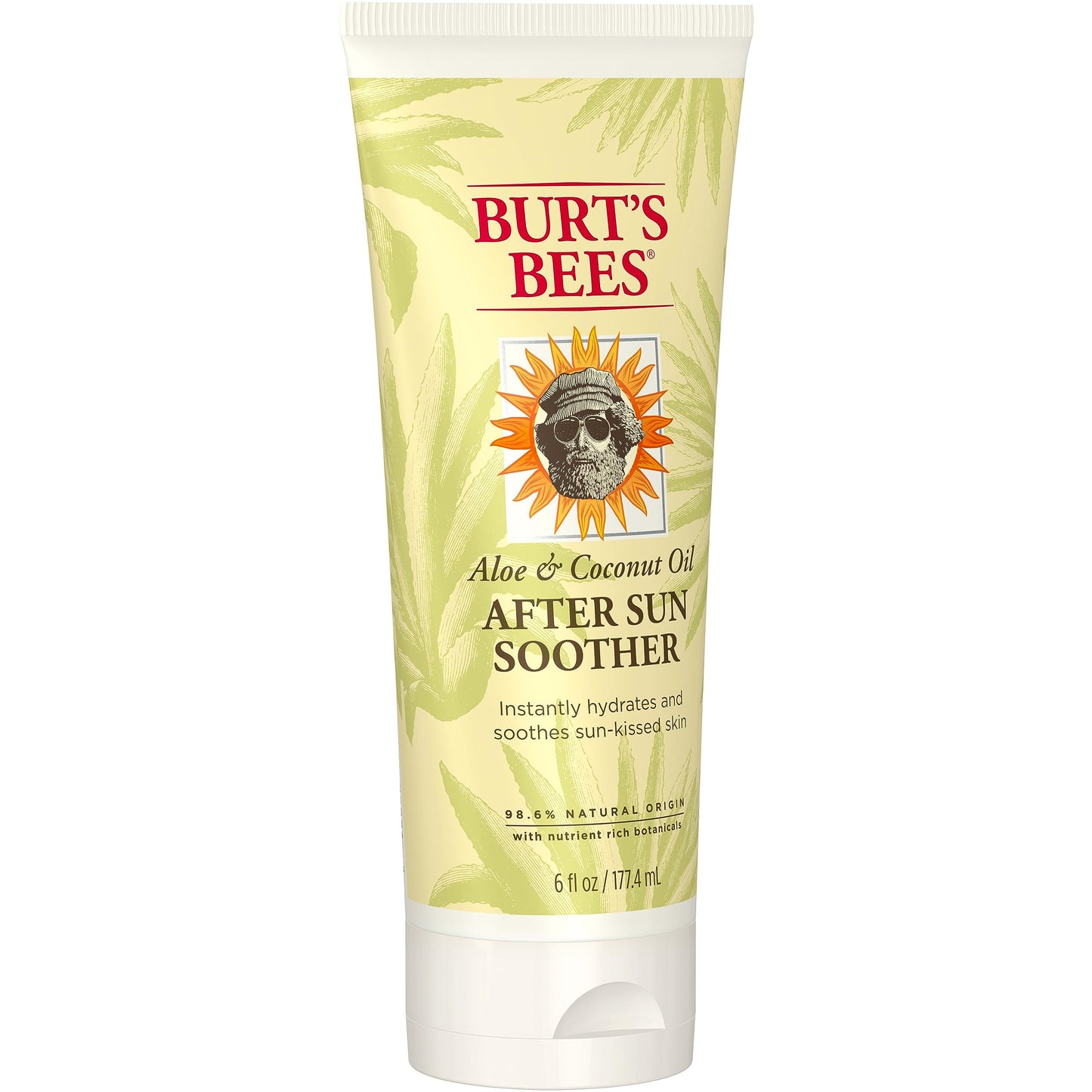Burt's Bees After Sun Lotion with Hydrating Aloe Vera and Coconut Oil, Replenish and Recondition skin, Sunburn Relief, Natural Origin After Sun Soother, 6 oz. Tube