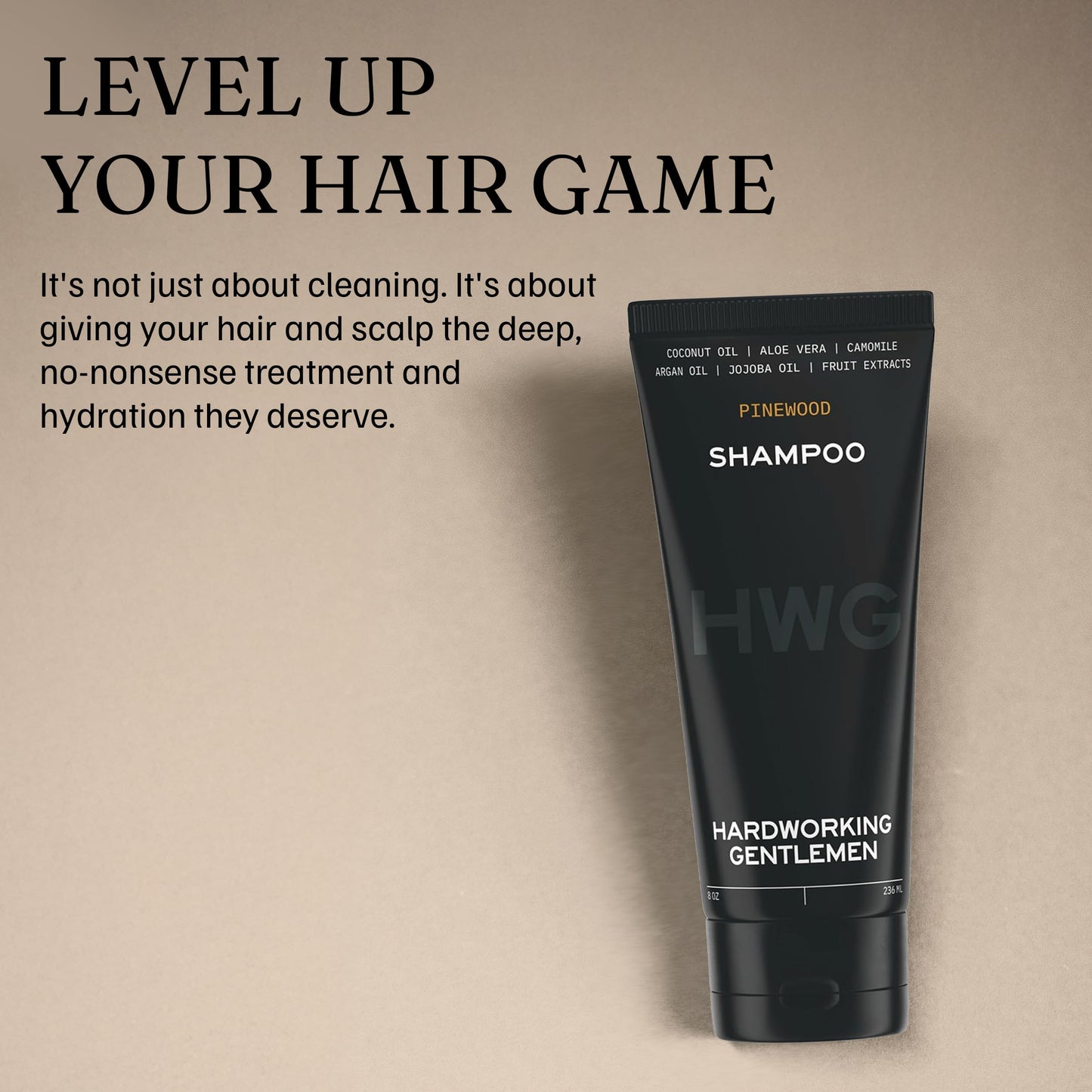 Hardworking Gentlemen Shampoo for Men, Coconut Oil & Aloe Vera Formula, Pinewood Scent, 8 oz