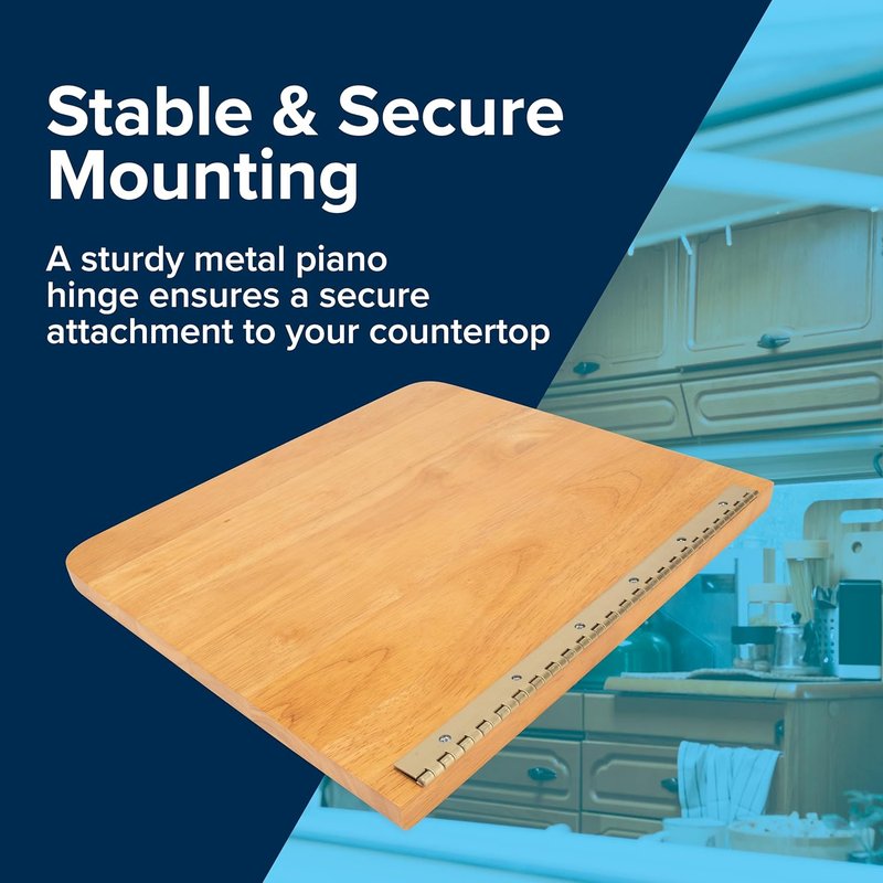 Camco Oak Accent RV Countertop Extension - Non-Toxic Gloss Finish | 12” x 13.5” x .75”