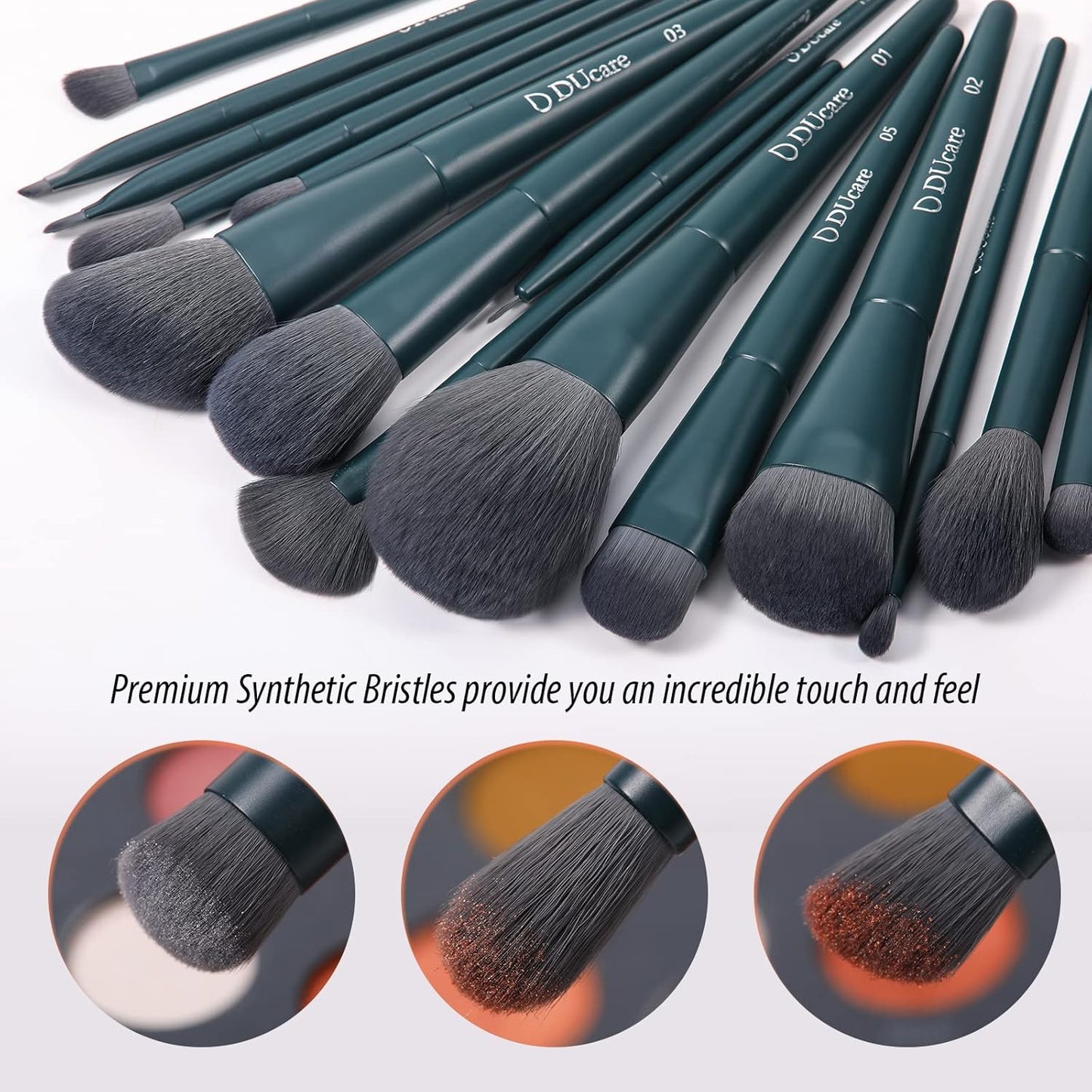 DUcare Makeup Brushes Set - 17 Pcs with Cleaning Mat, Sponge & Cleaner | Professional Quality Tools