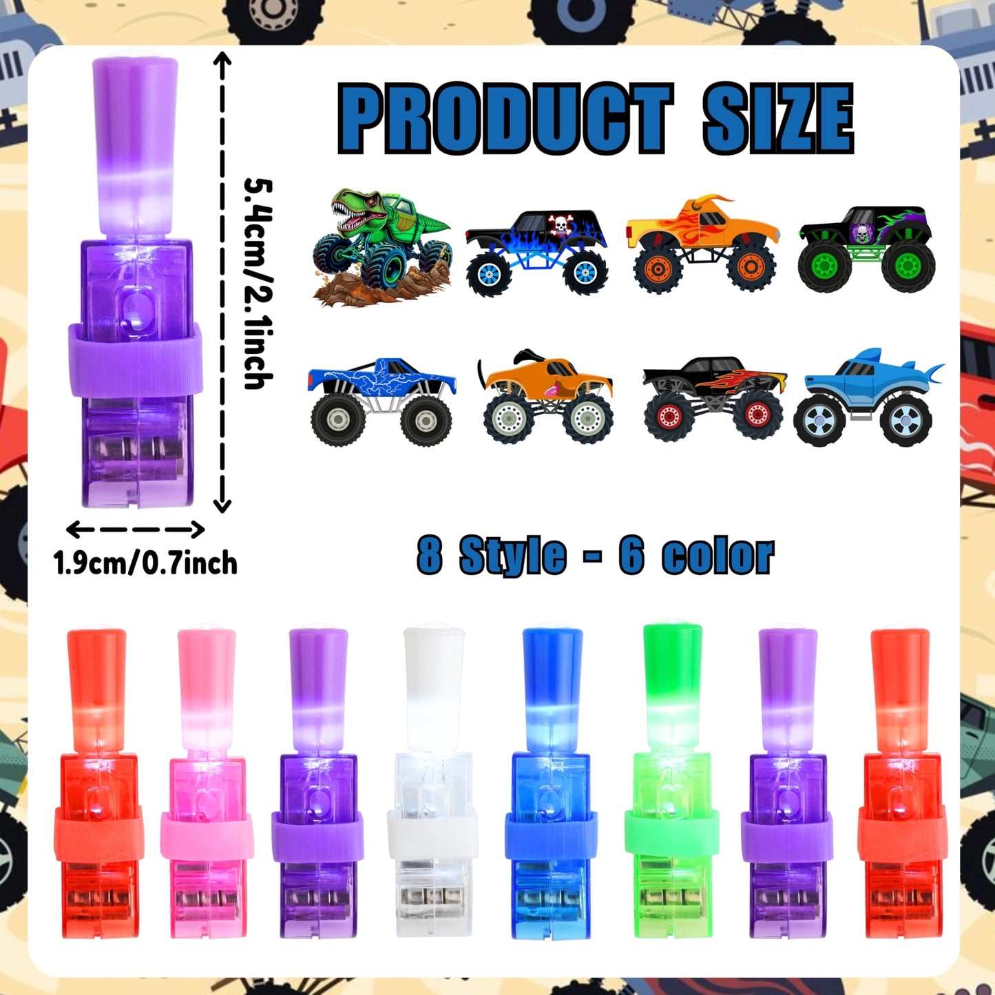 Monster Truck Party Favors, 72 PCS Set