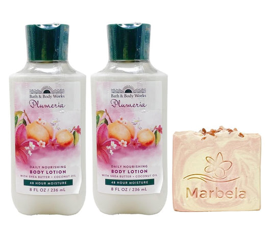 Bath & Body Works Body Lotion Pack of 2, 8oz Each (Plumeria)