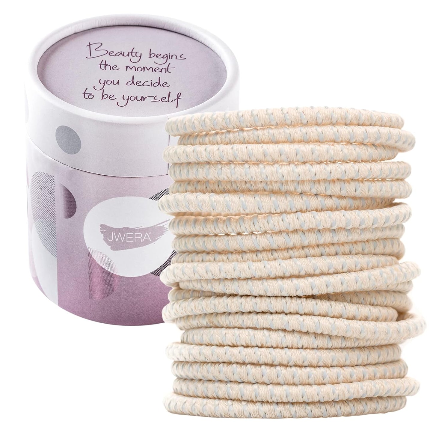 Blonde Hair Ties - 18 Pcs No Slip Elastic Hair Ties for Thick Hair | Pearl Blonde Slide Proof Holders