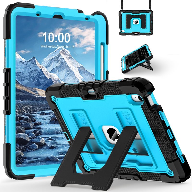 WESOROL CASE for iPad Air 11 Inch M4/M3/M2 (2026/2025/2024) iPad Air 5th/4th Generation Case 10.9 Inch (2022/2020),Military Grade Shockproof iPad Case Air 11 Inch with Pencil Holder, Black Blue