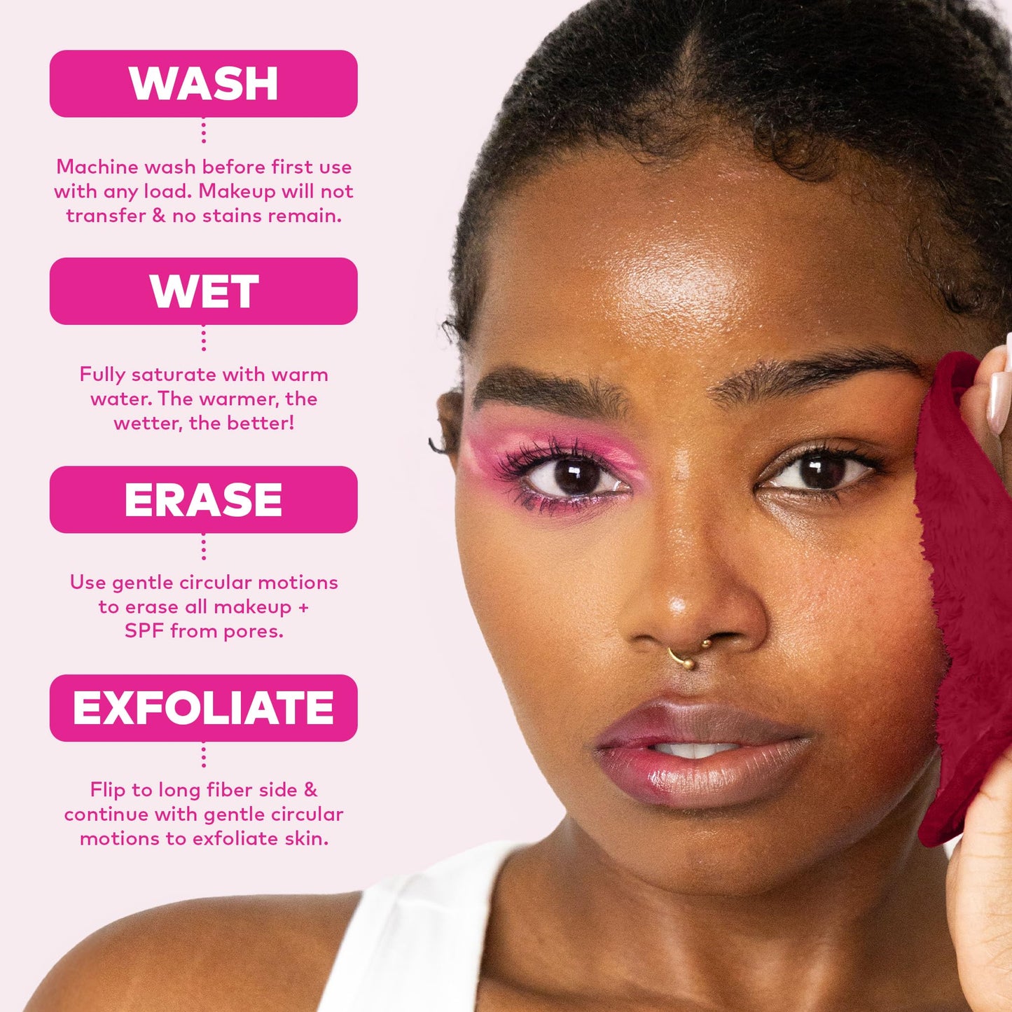 The Original MakeUp Eraser 7-Day Set, Erase All Makeup with Just Water, Including Waterproof Mascara, Eyeliner, Foundation, Lipstick, Sunscreen, and More! Sip Happens, 7ct.