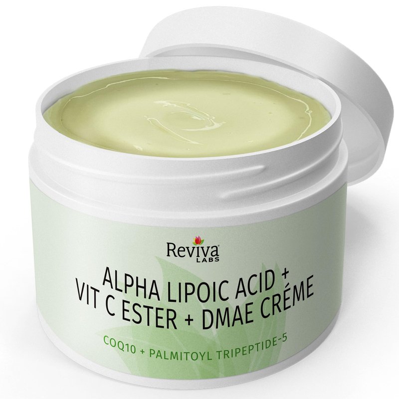 Reviva Labs DMAE Cream with Alpha Lipoic Acid, Vitamin C Ester - DMAE Lift and Firm Cream for Neck and Face - Skin Firming and Moisturizing Cream