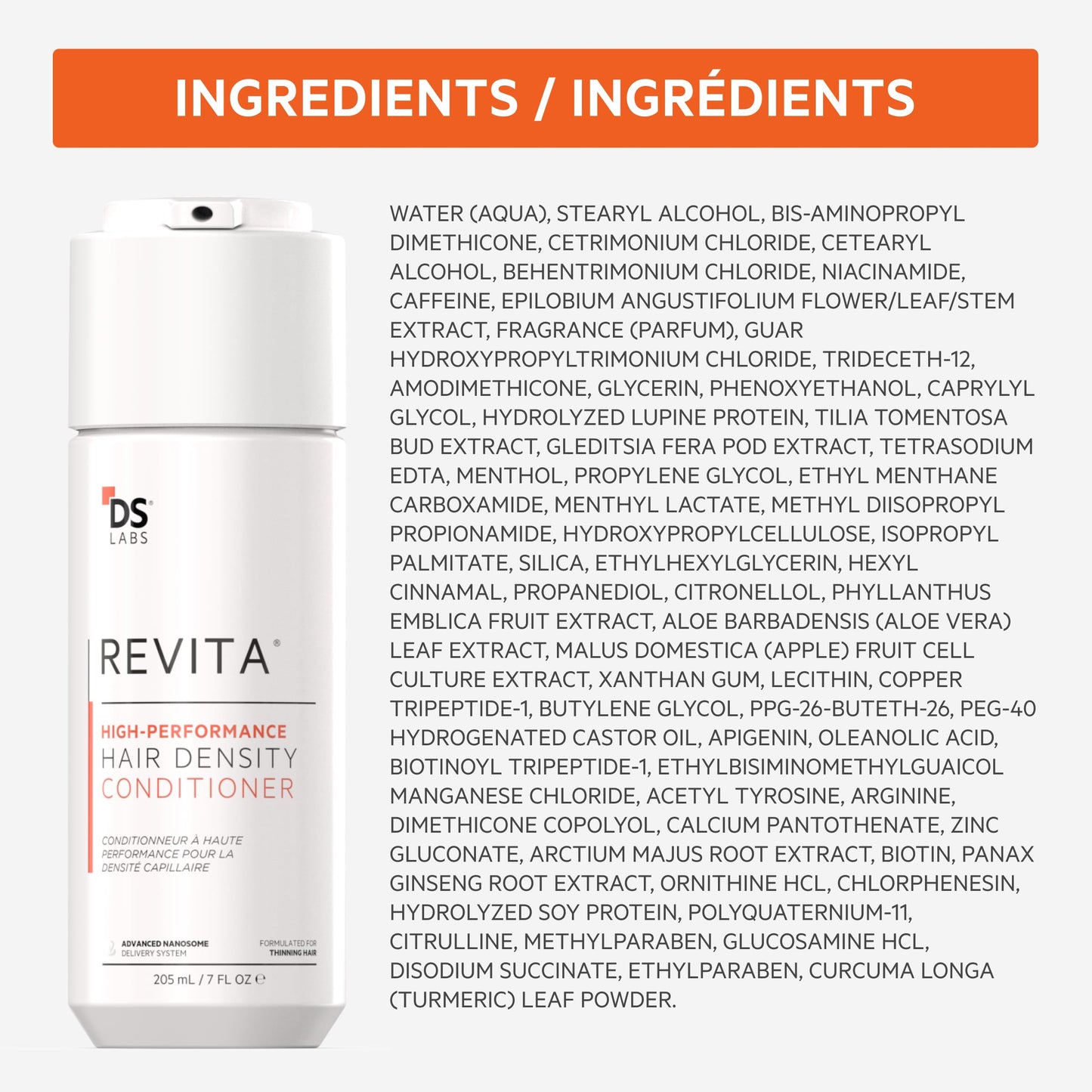 DS Labs Revita Hair Density Conditioner for Fine & Thinning Hair, 205 mL