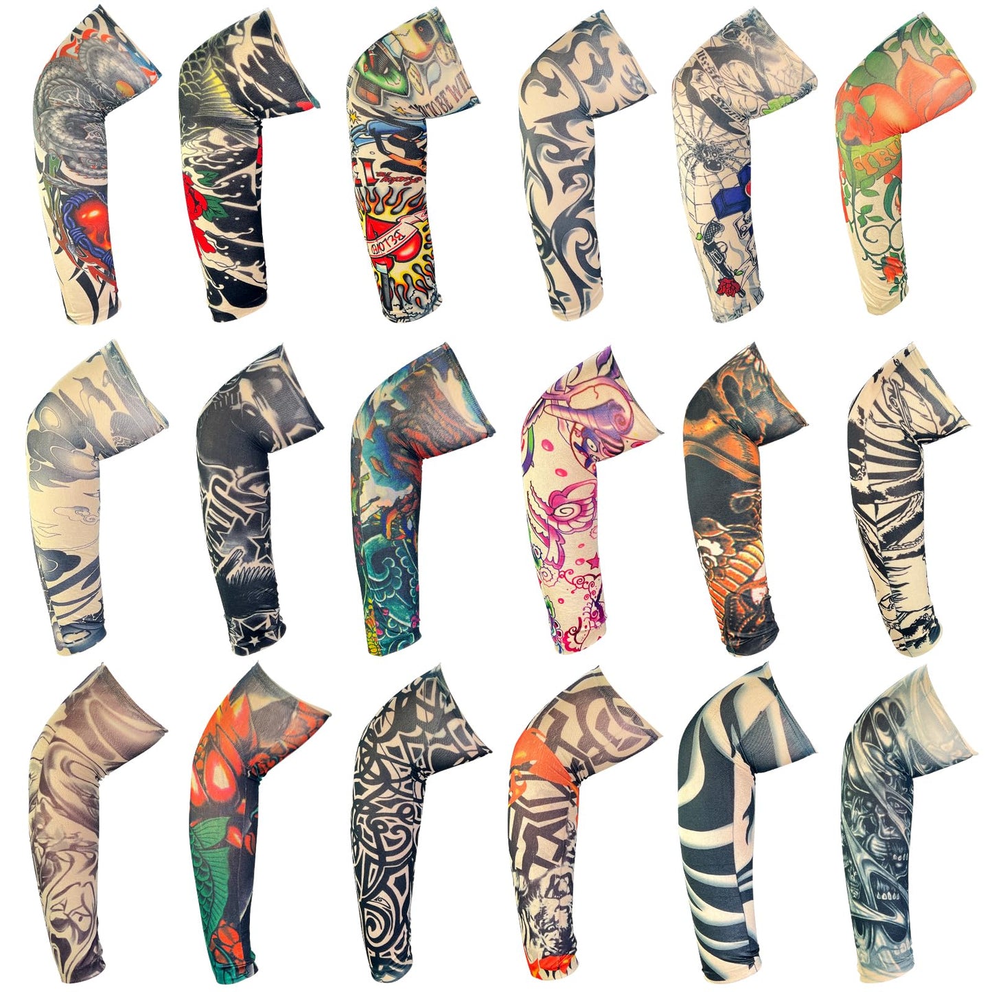 Tatoo Sleeves Men, Women, and Kids – Fake Temporary Tattoo Sleeve for Outdoor Sports, Hallowwen Costumes