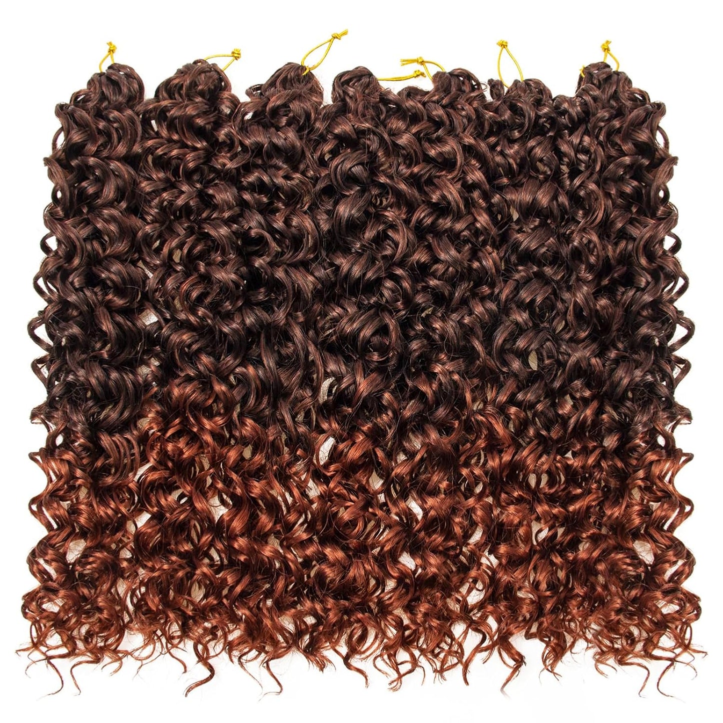GoGo Curl Crochet Hair - 24-Inch Ombre Water Wave Synthetic Braids | 7 Packs, Deep Wave Extensions