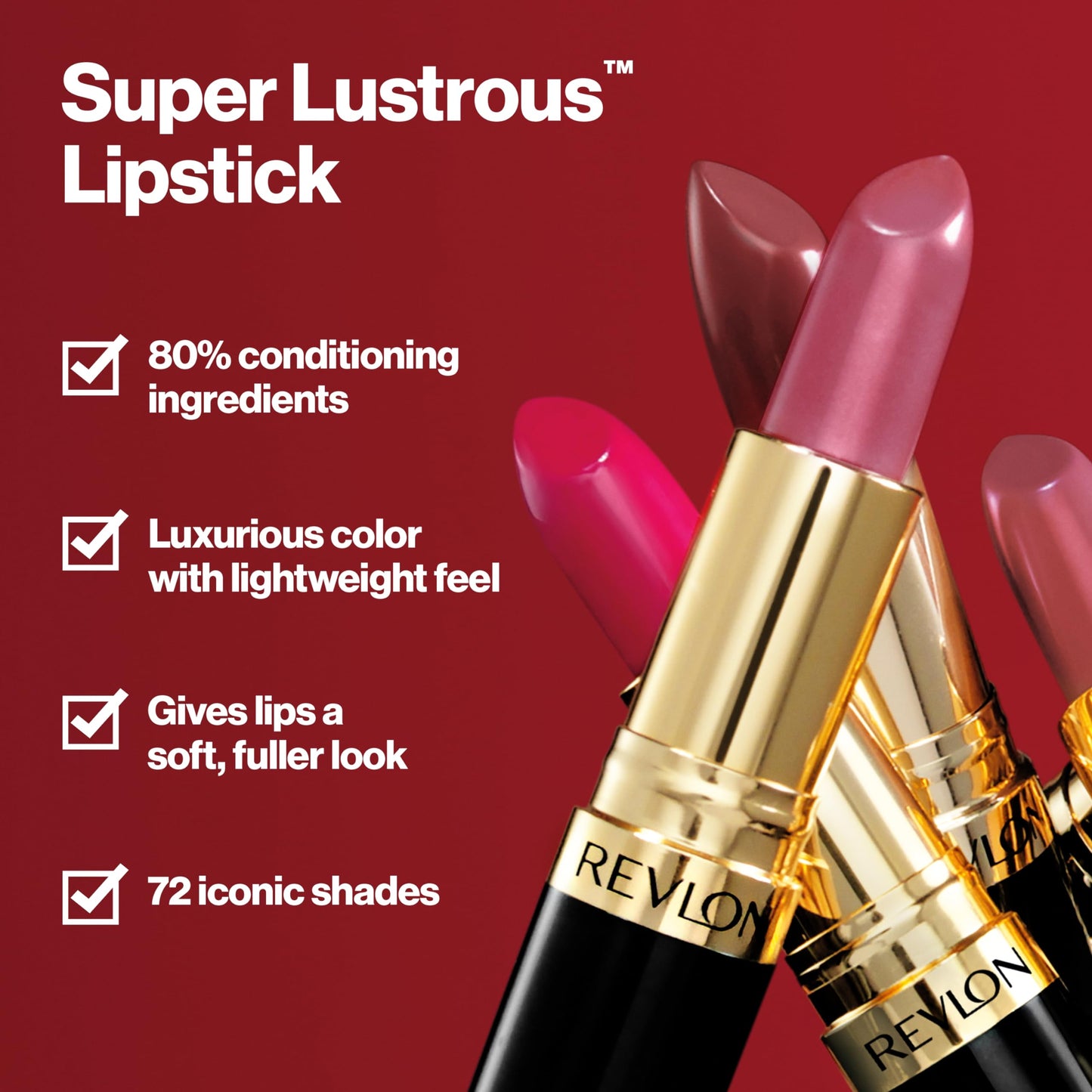 Revlon Super Lustrous Lipstick, Creamy Formula For Soft, Fuller-Looking Lips, Moisturized Feel, 405 Silver City Pink, 0.15 oz