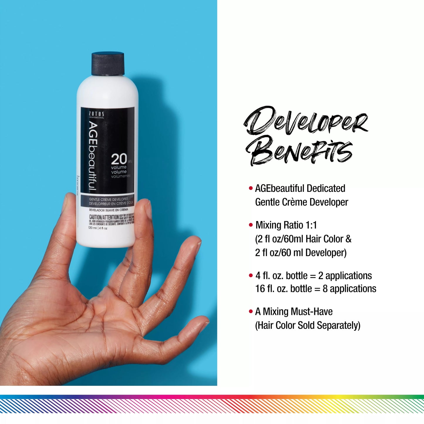 AGE beautiful 20 Volume Gentle Creme Hair Developer | For Permanent Hair Color Dyes, Toners, Lighteners | Professional Salon Coloring | Long Lasting Haircolor | 4 Fl Oz (Pack of 2)