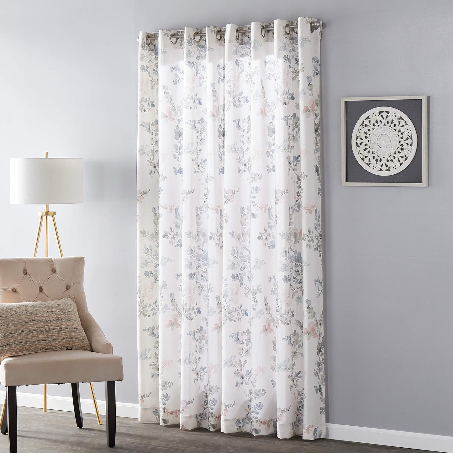 SKL Home by Saturday Knight Ltd. - U7320700G63P09 SUNSAFE Refresh Floral Panel, Blush, 40 inches x 63 inches