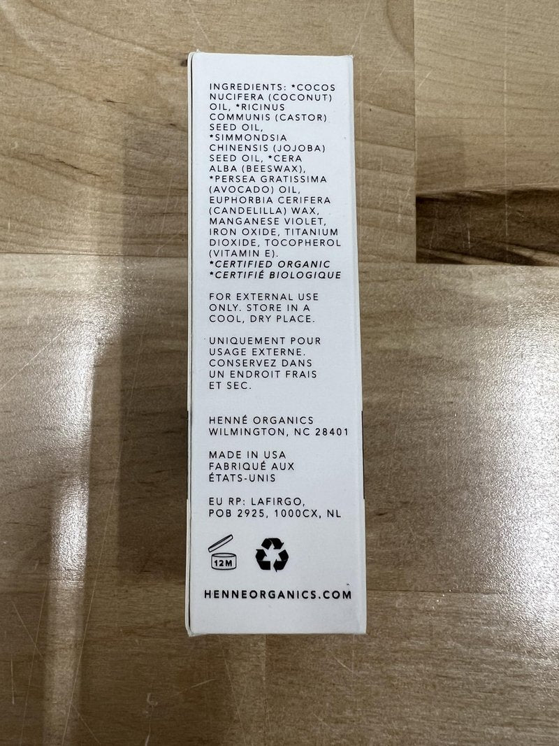 Henné Organics Luxury Lip Tint - Moisturizing, Sheer Natural Color - Muse (Berry Mauve)