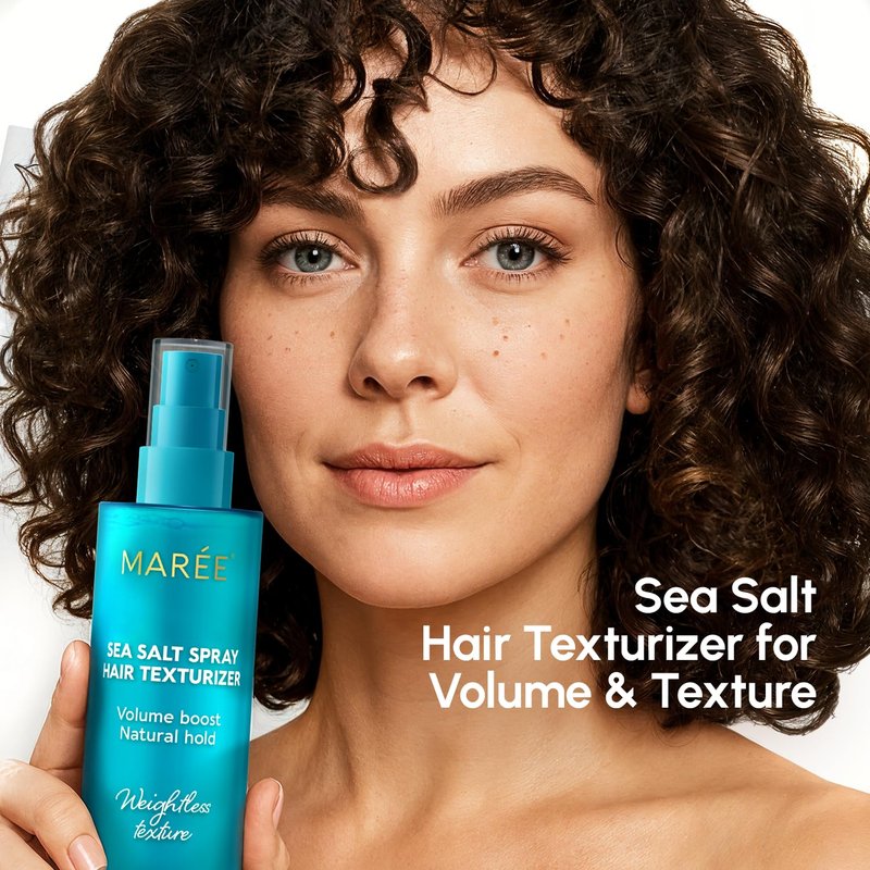 MAREE Texture Spray for Hair Women – Sea Salt Spray with Keratin, Vitamin B5 & Plant Proteins Hairspray – Flexible Hold Non-Sticky Texturizing Spray – Sea Salt Hair Spray Natural Volume & Beach Waves