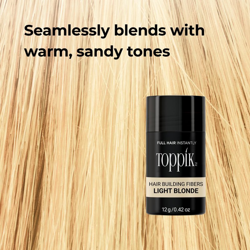 Toppik Hair Building Fibers, Light Blonde, 55g Fill In Fine or Thinning Hair, Instantly Thicker, Fuller Looking, 9 Shades for Men & Women, Keratin Protein Formula