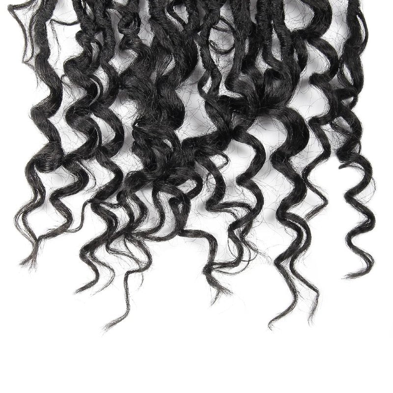 Goddess Locs Crochet Hair - 26 Inch Boho Faux Locs with Curly Ends | 8 Packs for Black Women (Color 1B)