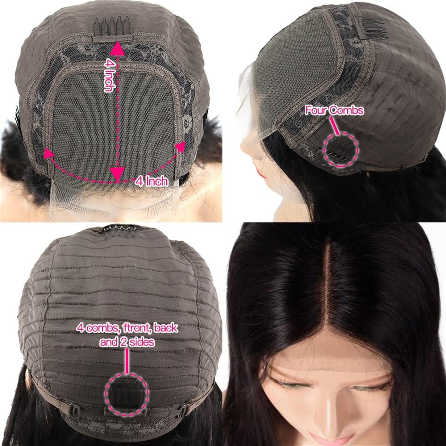 Dunmud Bob Wig Human Hair 4x4 Glueless Lace Front Wigs Human Hair Pre Plucked Short Bob Body Wave Lace Closure Wigs 10 In
