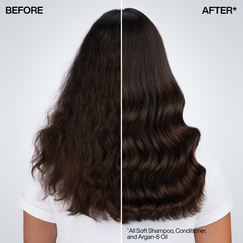 Redken All Soft Shampoo - Moisturizes & Hydrates Dry, Brittle Hair, Gently Cleanses and Softens, With Argan Oil, Safe For Color-Treated Hair, 1.7 Fl Oz