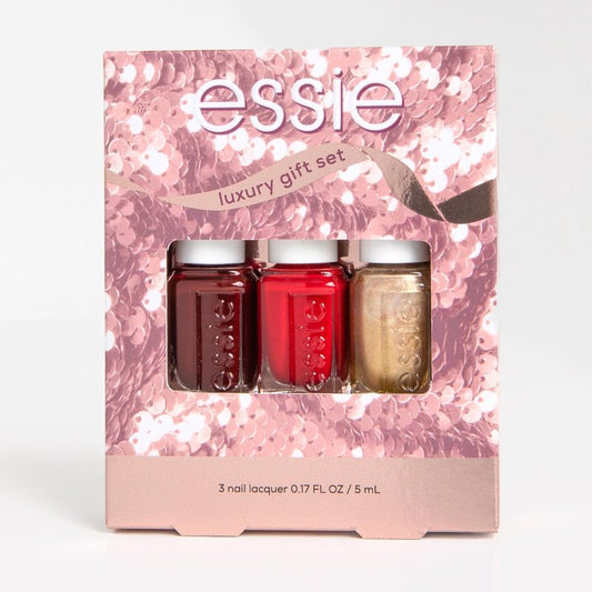 essie Nail Polish, 8-Free Vegan, 3 Piece Holiday Nail Polish Set, 1 Kit