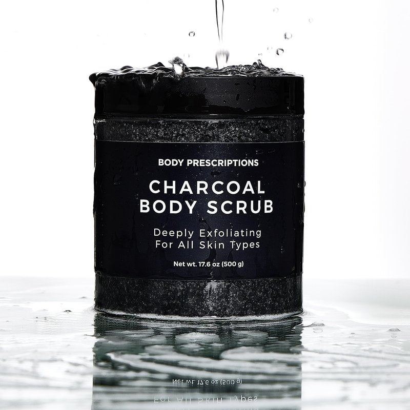 Body Prescription Deep Exfoliating Body Scrub - Cruelty-Free Formula for All Skin Types, 17.64 Ounce (Pack of 3), Tea Tree, Charcoal, Sandalwood
