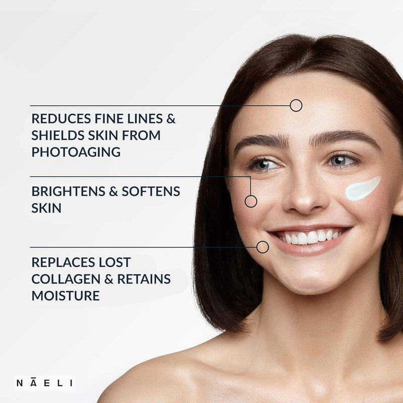 NAELI Face Moisturizer with SPF 30 - Anti-Aging Collagen & Peptide Cream | Lightweight Hydration, 3.4 oz
