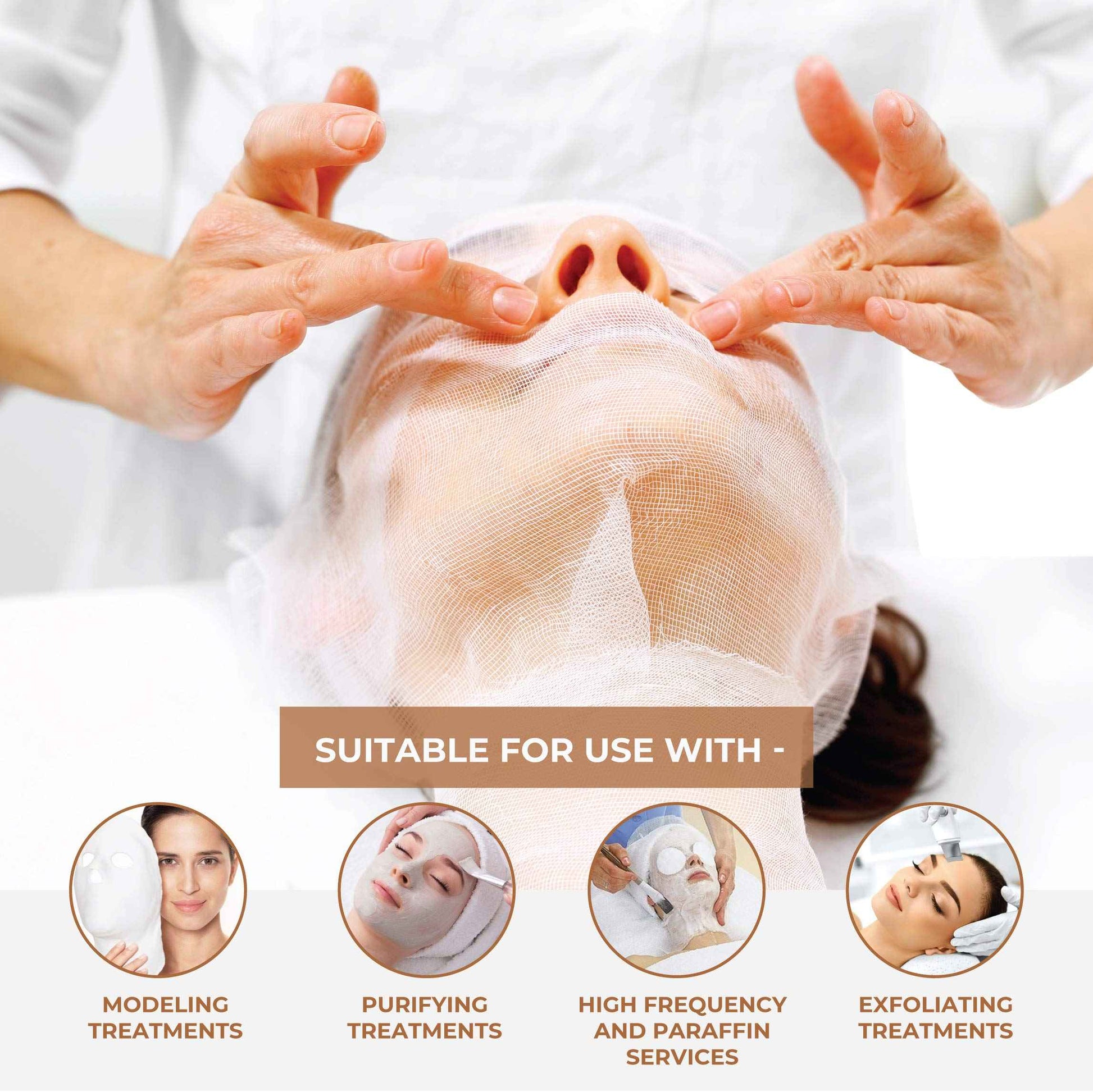 ForPro Precut Gauze Facial Mask, 100% Cotton Gauze, for High Frequency Facial Treatments and Masks, 100-Count (Pack of 2)