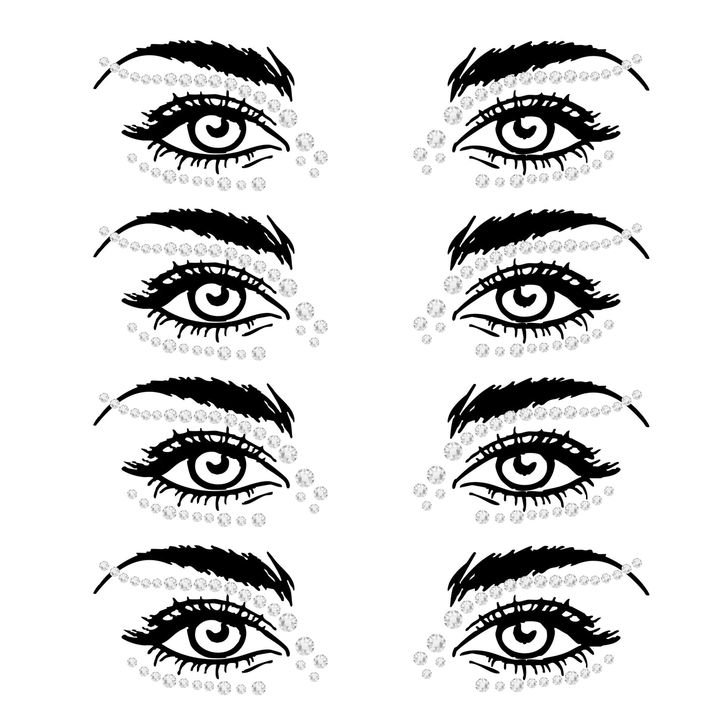 Face Gems – Face Jewels - Self-Adhesive Rhinestone Face Jewels for Makeup, Party & Rave Looks - Eye Gems, Face Glitter, Festival Face Gems, Glitter Tattoo, Self- Adhesive Festival Gems (Clear)