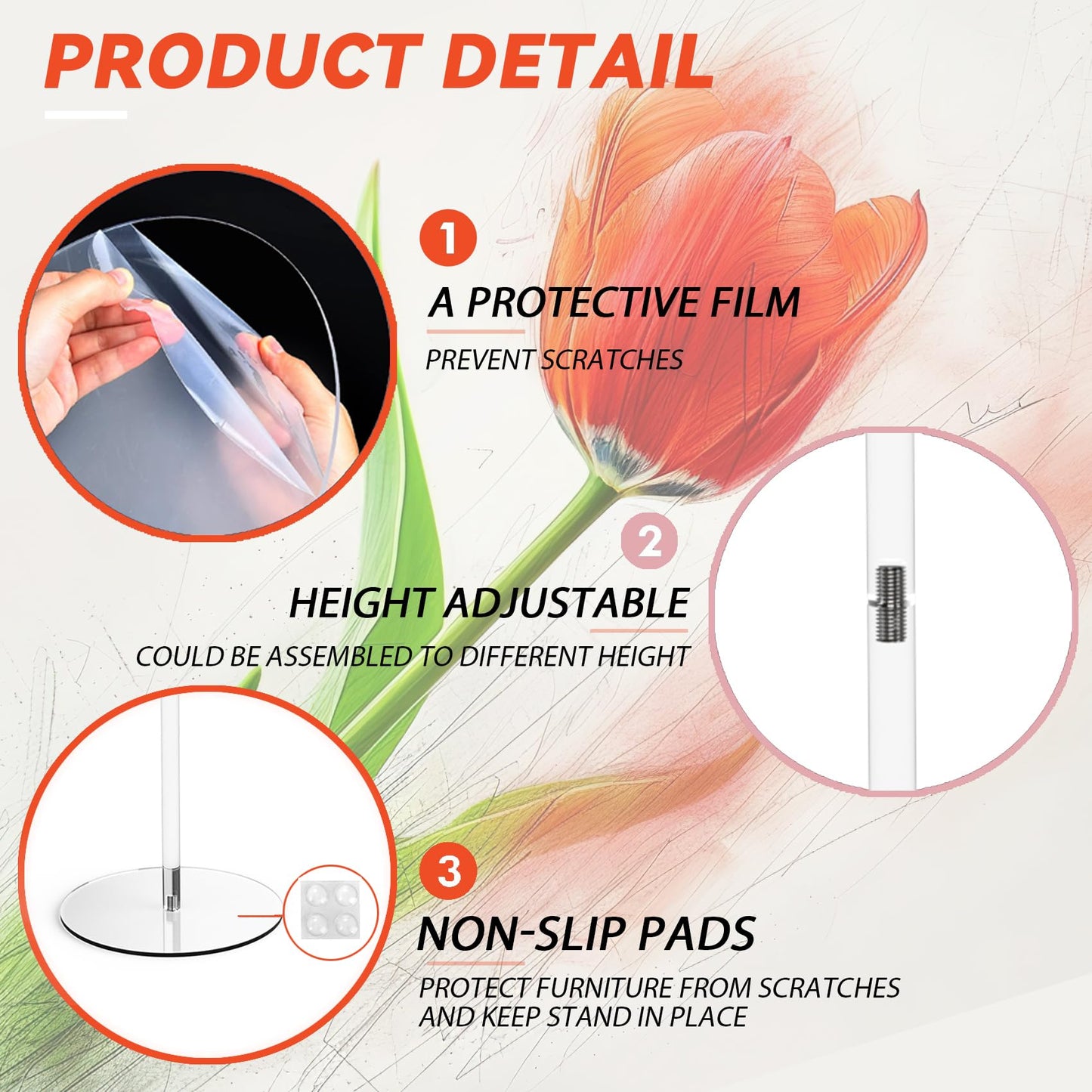 LEPump 12" to 17" Acrylic Clear Cowboy Hat Stand Display Holder 8 pcs