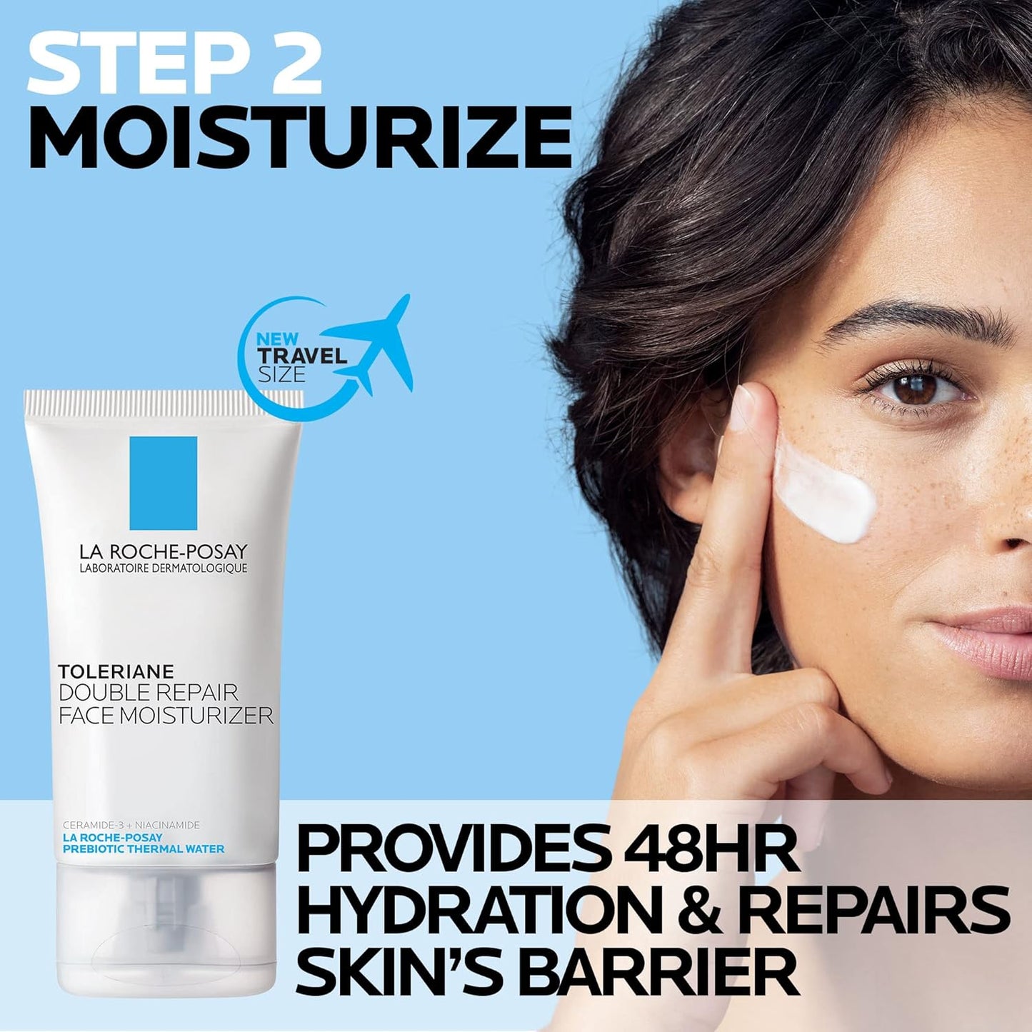 La Roche-Posay Toleriane Hydrating Face Cleanser - Gentle Daily Wash with Niacinamide & Ceramides for Sensitive Skin | Fragrance-Free