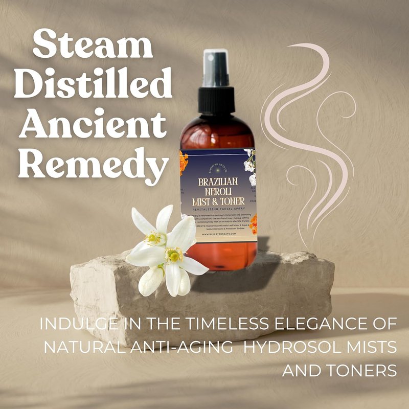 Rose Water Spray - 100% Pure Steam-Distilled Facial Toner | Alcohol-Free Hydrating Mist & Makeup Setter - Anti-Aging, pH-Balancing Natural Skin Care
