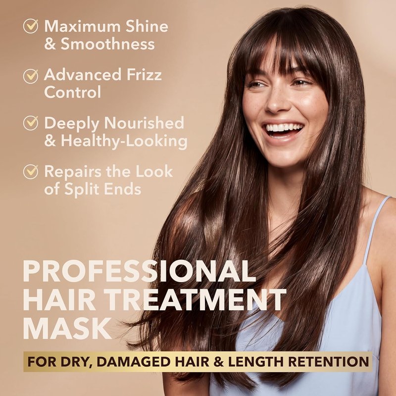 Keratin Hair Mask for Dry & Damaged Hair - Deep Conditioning Treatment with Coconut, Jojoba & Avocado Oils | Hydrating & Color-Safe