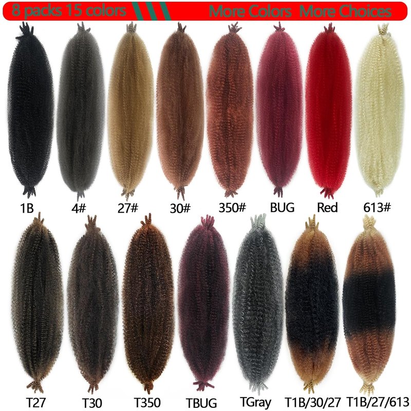 Kinky Braiding Hair - 24 Inch Springy Afro Twist | 8 Packs Soft Locs Brown Cuban Twist Color 30