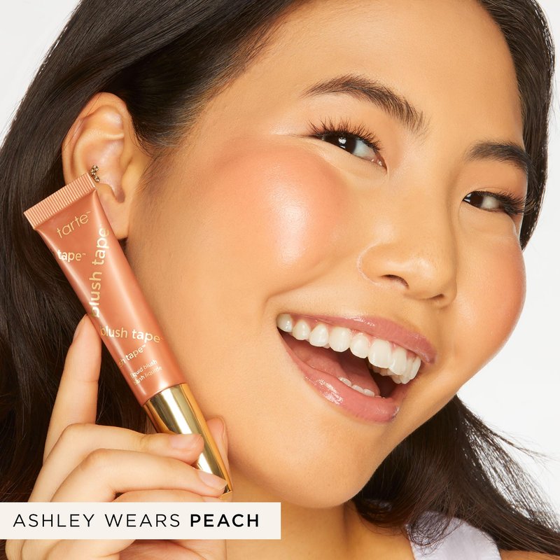 tarte blush tape liquid blush – Buildable Cream Cheek Makeup, Lightweight Formula, Blurs appearance for Radiant Glow, Vegan & Cruelty-Free, full size, peach