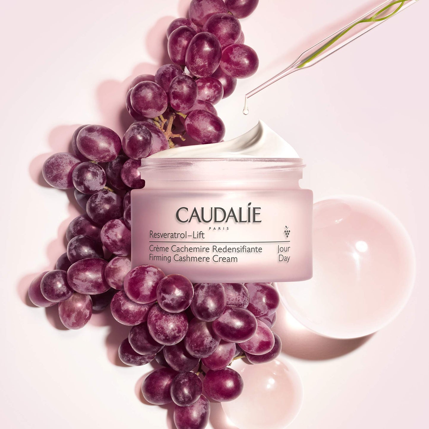 Caudalie Resveratrol-Lift Firming Cashmere Cream: Daily Anti-Aging Moisturizer with Resveratrol, Hyaluronic Acid & Vegan Collagen Alternative - 1.6oz