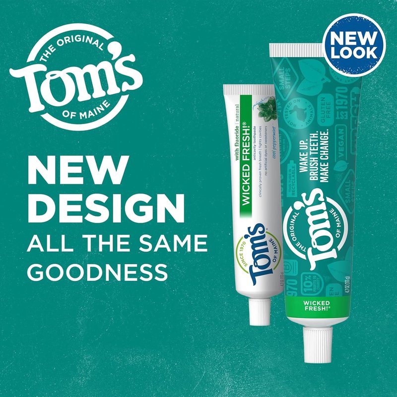 Natural Fluoride Toothpaste - Cool Peppermint Flavor | 4.7 oz. 2-Pack