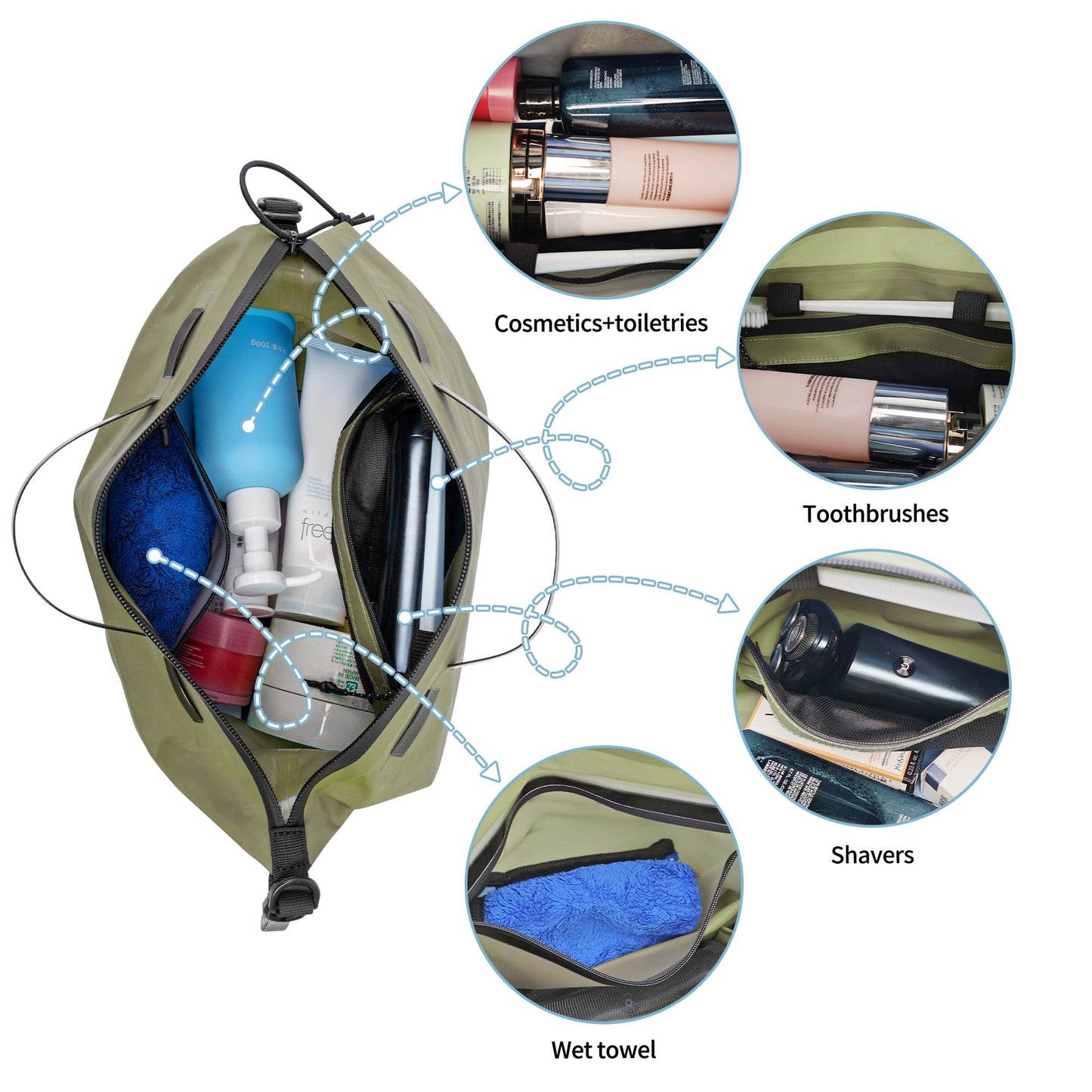 EULANT Men Women Travel Toiletry Bag,Water-resistant Organizer Large Capacity Cosmetic Bags Toiletry Organizer Bags with Shoulder Straps for Men Women Toiletry Accessories,Travel,business trips