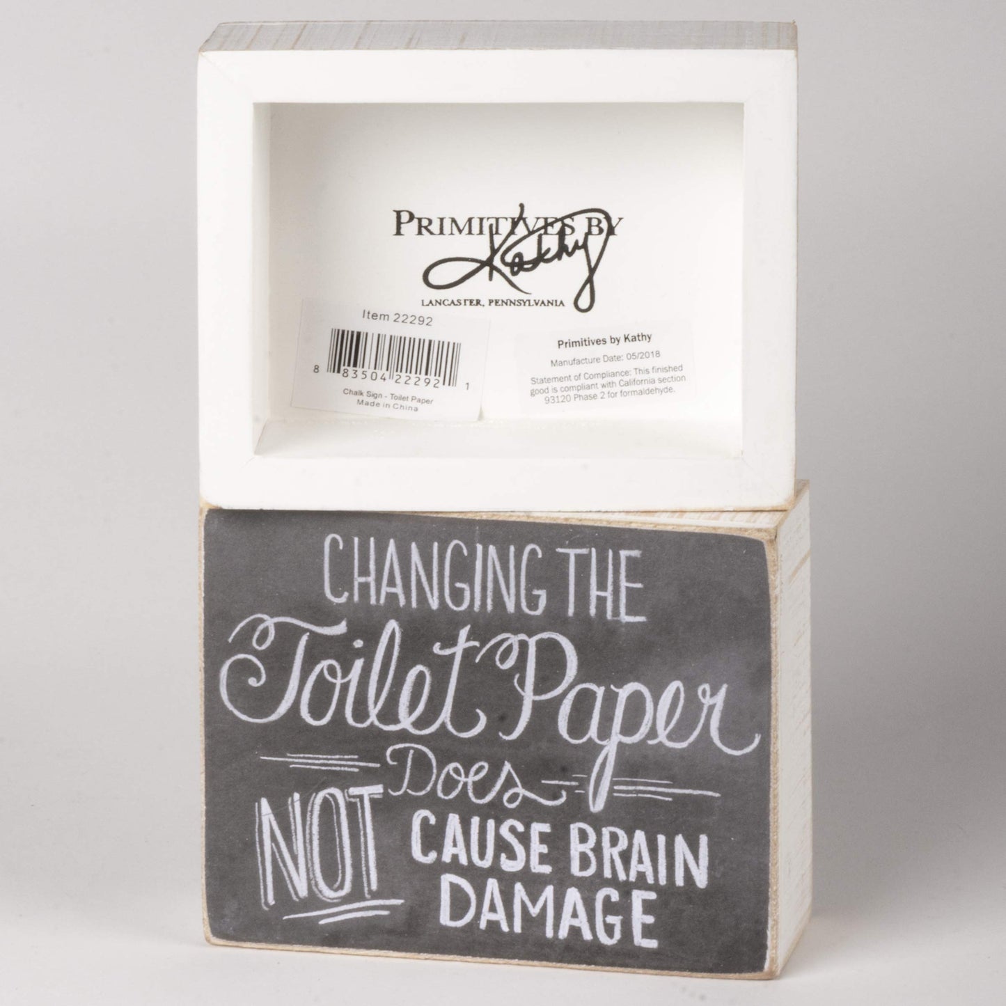 Primitives by Kathy Home-Bathroom Box Sign, 5" x 4", Toilet Paper