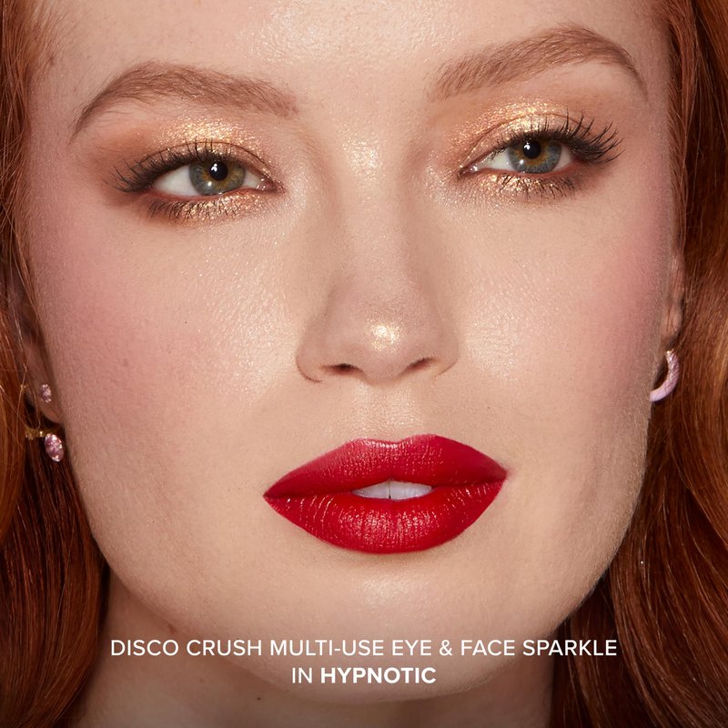 Too Faced Disco Crush High Shine Glitter Multi-Use Eye + Face Sparkle | Creamy, Iridescent, Multichrome Face & Eyeshadow Glitter, 0.05 Ounce, Hypnotic