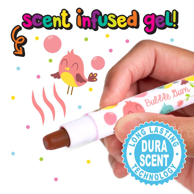 Scentco Spring Smelly Gellies - Patented Gourmet Scented Glidewrite Gel Coloring Sticks, Crayons, Highlighters - 5 Count - Gifts for Kids