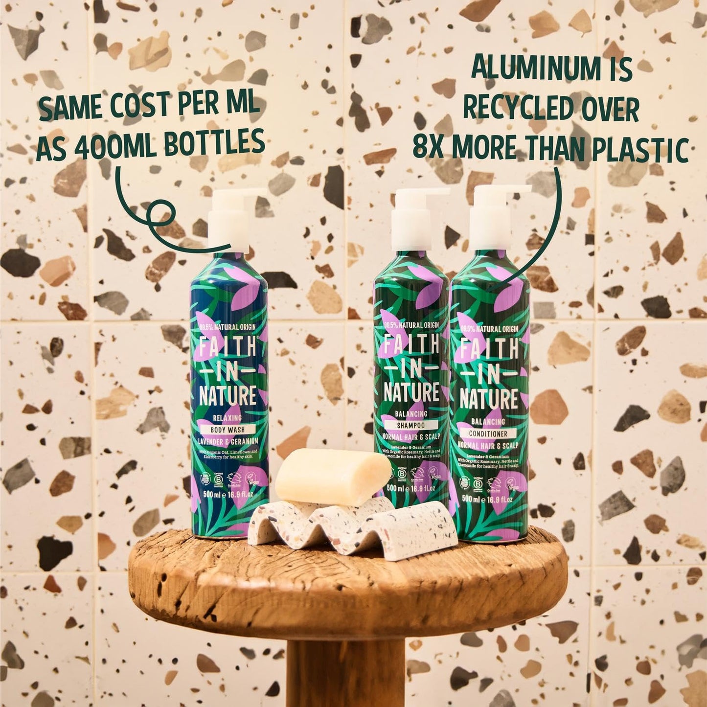 Faith In Nature Natural Shampoo, Conditioner & Body Wash Set Aluminium Bottles - Vegan & Cruelty Free, No SLS or Parabens - 3 x 16.9 fl oz, Grapefruit & Orange
