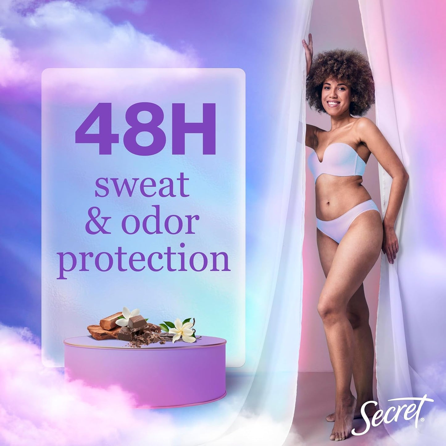 Secret Antiperspirant Deodorant for Women - 48hr Weightless Sweat & Odor Protection | Brown Sugar Scent, 4.1 oz (Pack of 3)