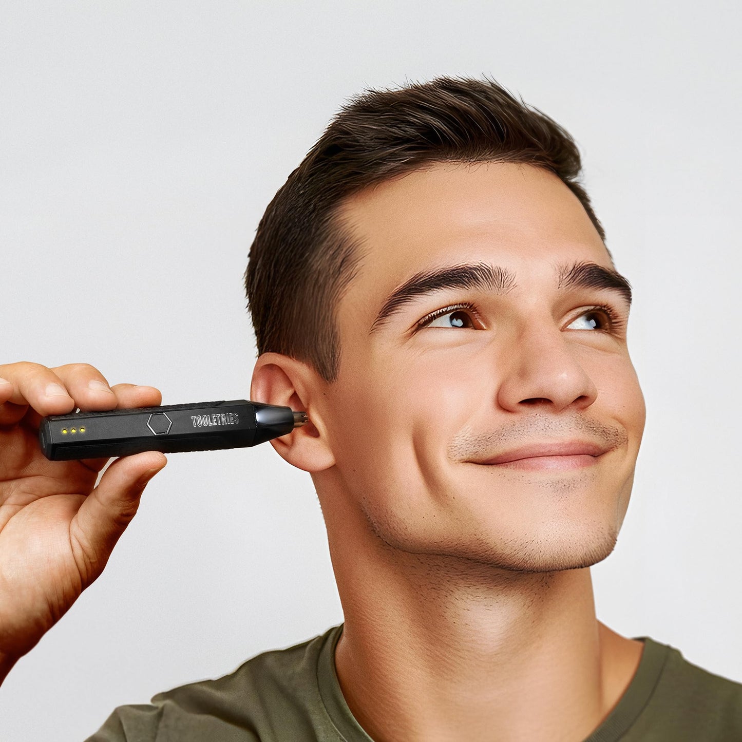 TOOLETRIES The Ranger Electric Nose & Ear Hair Trimmer for Men, Rechargeable Waterproof Trimmer, Stainless Steel Dual-Edge Blades, LED Precision Spotlight, Wet & Dry Grooming, Travel Lock - Black