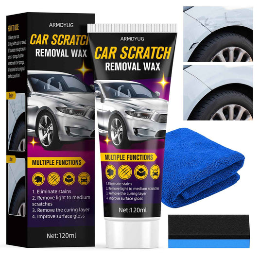 120ml, Scratch Remover for Vehicles, Car Scratch Repair Kit for Deep Scratches, Repair Paste-Erase Scratches, Car Paint Wax with Wiping Sponge & Cloth