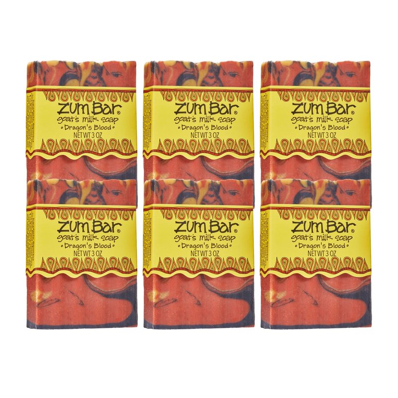 Zum Indigo Wild Goat's Milk Soap Bar - Bar Soap for Hands & Body Made with Essential Oils - 3 oz - Dragon's Blood (6 Pack)