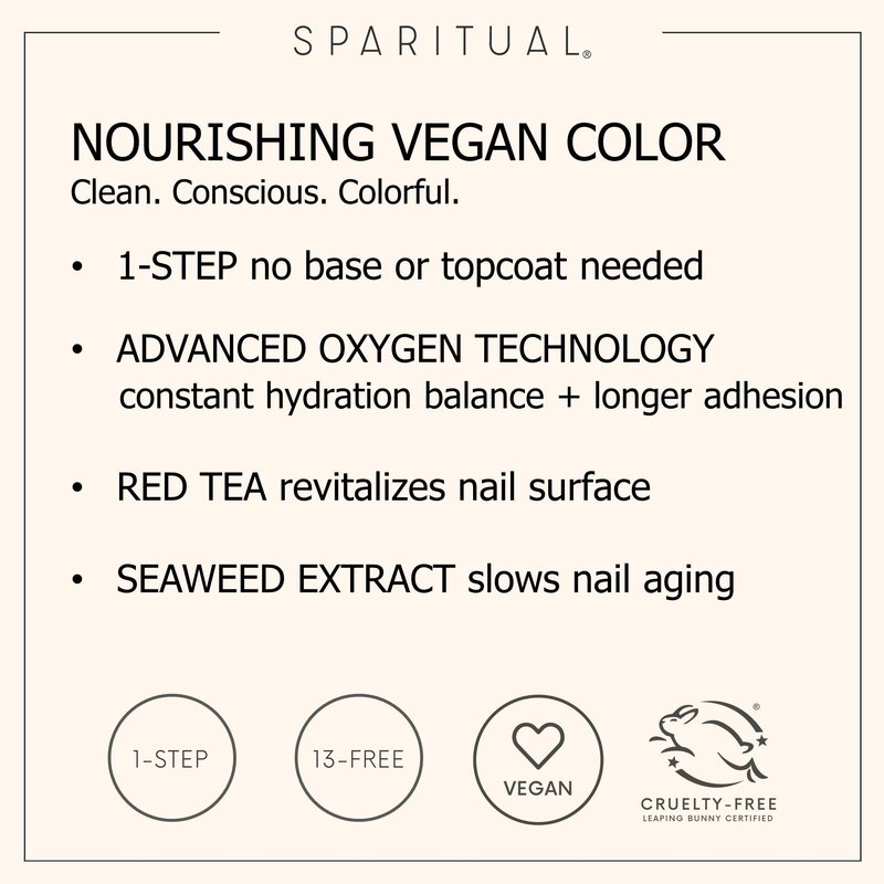 SpaRitual Nourishing Vegan Nail Color | Inner Life 0.5 fl oz | One-Step Nail Polish Formula