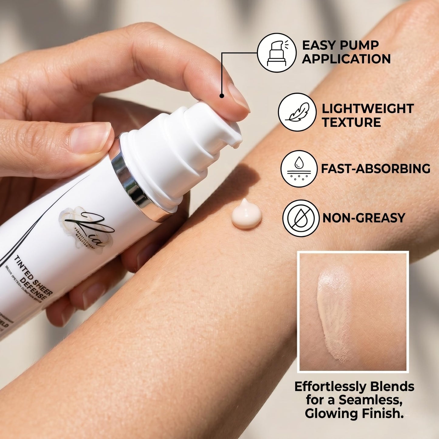 Ria Universal Tinted Sheer Defense Moisturizer SPF 46 Hydrating Dewy Tinted Sunscreen for Face with Zinc Oxide & Octinoxate Niacinamide & Hyaluronic Acid Broad Spectrum Lightweight Daily SPF, Smooth