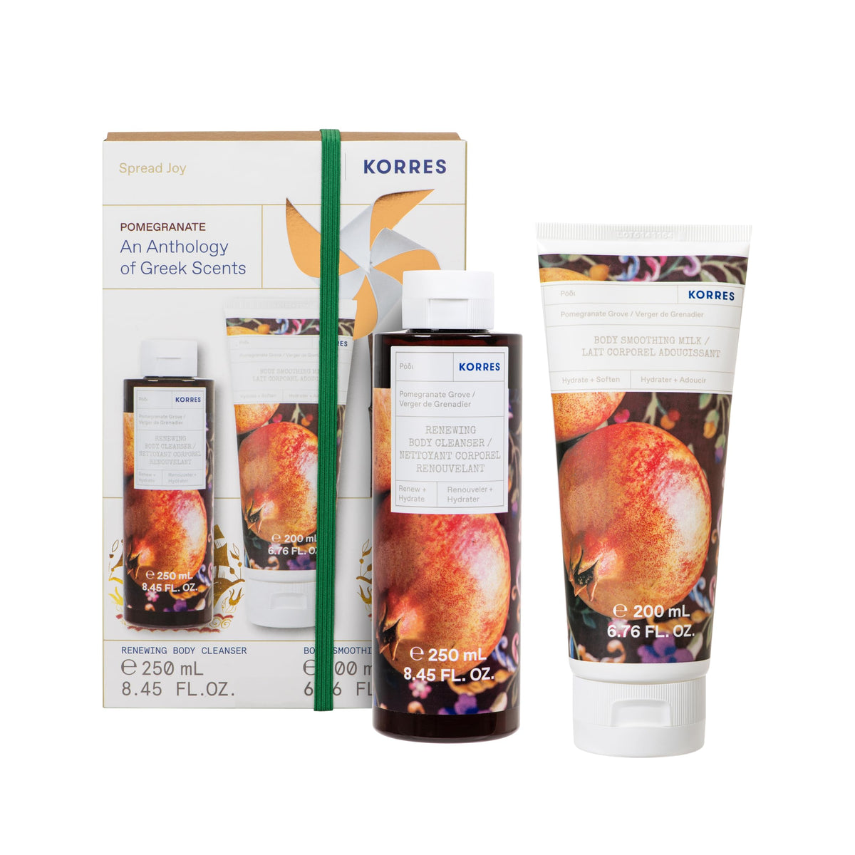 Korres Olive Blossom Body Care Set, 2-Piece Gift Set With Body Milk & Shower Gel, Gift for Women & Men, Natural and Pure Greek Olive Oil Skincare, Made in Greece, Vegan, 8.45 FL Oz & 6.76 FL Oz