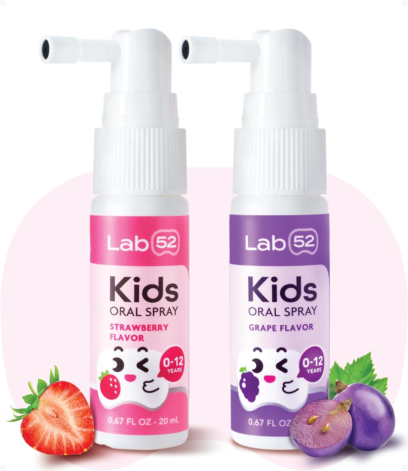Kids Oral Spray - Fluoride-Free Toddler Toothpaste Helper for Fresh Breath | Xylitol, Strawberry & Grape Flavors